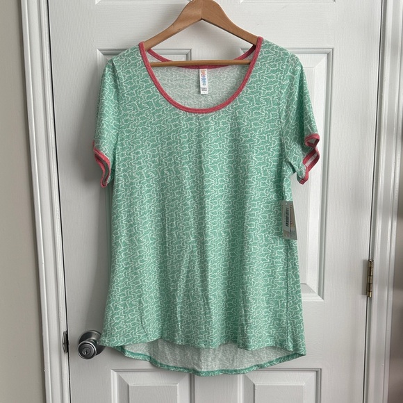 LuLaRoe Tops - LuLaRoe Mint and Pink Short Sleeve Top